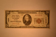 Jackson, Mi - $20 1929 Ty. 1 Union & Peoples Nb Ch. # 1533. Very Fine