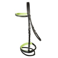 PFIFF Trensenzaum STAINES m. Strass ~ Zaumzeug inkl Zügel ~ schwarz-grün Pony