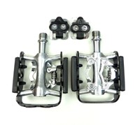 M-WAVE Paar Kombi Klick Pedale Klickpedal Aluminium inkl. Schuhplatten NEU