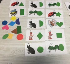 Insects - Shapes Match - Laminated Activity Set - Teaching Supplies