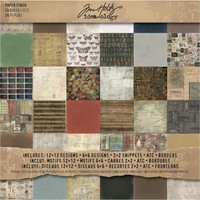 Tim Holtz Idea-Ology Paper Stash Paper Pad Crowed Attic 12"X12" 30,5x30,5 cm 36T