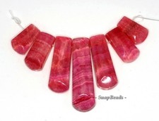 Rhodochrosite Jasper Gemstone Loose Beads Graduated Set 7 Beads