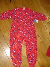 NWT $24 GIRLS FLEECE BLANKET SLEEPER BY TOTAL GIRL SIZE 4/5 RED WITH PENGUINS