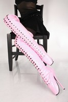 Kassiopeya Sexy Balett Overknee High Heels pinke Stretchlack Stiefel Frau & Mann