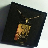 Edelstahlanhänger + Gravur Foto Bild ,Kettenanhänger + Halskette golden Edition