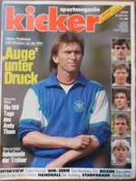 KICKER 30 - 9.4. 1990 Augenthaler Köln-Gladbach 3:0 Uerdingen-Bayern 2:2 W.Rufer