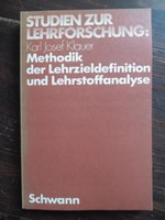Klauer : Methodik der Lehrzieldefinition und Lehrstoffanalyse
