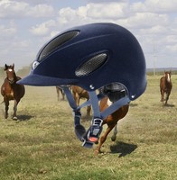 Reithelm Uvex Perfexxion active Elegance CC, Reitkappe Uvex Samtbezug, blau