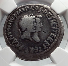 MARK ANTONY & OCTAVIA - Augustus Sister Silver Tetradrachm Roman Coin NGC i60110