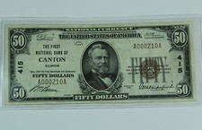1929 $50 Canton Illinois Type 1 National Bank Note Very Fine