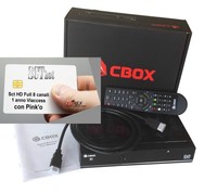 DECODER SAT CBOX + SCT HD FULL 8 CANALI 1 ANNO VIACCESS CON NUOVO PINKO  KOSTENL