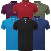 Charles Wilson Men's 100% Cotton Piqué Tipped Polo Shirt New T-shirts Tee Top