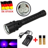 6000LM 3X XPE LED UV Schwarzlicht Tauchlampe Diving Flashlight bis 100m 18650