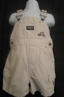 Oshkosh Khaki Tan Overall Shorts Size 12 months Bicycle Tricycle