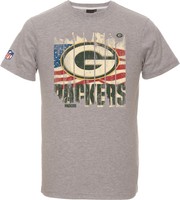 NFL Football T-Shirt GREEN BAY PACKERS grau USA Flagge von Majestic