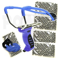 POWER Steinschleuder m MAGAZIN + G + 500 Kug + 50 GRATIS Sportschleuder Zwille