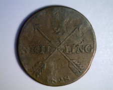 Sweden 1828 1/2 Skilling Copper Coin Skil- - Ling Variety
