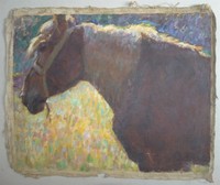 Pferd - Georg Hilgers - Ölbild Leinwand signiert - Tier Zoologie Kopf Ross 1920