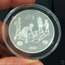 1981 Malta Unicef Silver Proof Commermorative Coin Box #0526