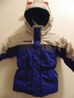 Columbia Boys size 2T jacket with hood Blue/black/gray