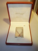 DUPONT Feuerzeug, silberplattiert, Streifendesign