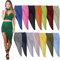 Neu Damen Sommerrock Minirock Party Skirt Asymmetrisch Rock Gr.34-44