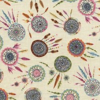 Bright Coloured Dreamcatchers Native American Dream 100% Cotton Patchwork Fabric