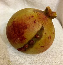 Antique Italian Hand Carved Pomegranate Stone Fruit