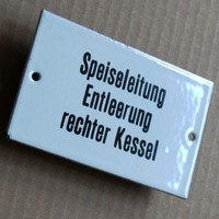 SPEISE LEITUNG KESSEL Altes Emailschild 50er TOP + RAR Hotel Restaurant Gasthof 