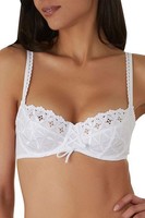 Halbschalen-BH, Horizontalnaht Gr. D 80 Aubade Bahia 80D Unterwäsche weiß