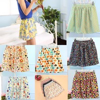 2016 Freizeit Blume Cute Sommer Damen Plissierter Chiffon Mini Floraler Rock