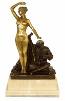 Jugendstil Bronzeskulptur - Der Sklavin Los (1910) - signiert T. Eichler