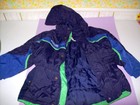 Boys Winter Coat - Navy Blue/ Green Stripe - Columbia Tectonite 6/7