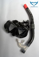 2-Fenster TauchMaske RW Atlantic Schnorchel Unidive schwarz TaucherMaske ABC NEU