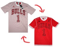 adidas Herren Chicago Bulls Wende T-Shirt REV GMTM TEE weiß rot #1 Rose NEU @182