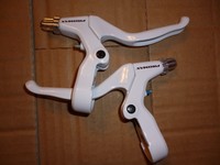 1 Satz  V-Brake Bremshebel Alu weiß Promax