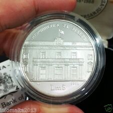 1988 Malta 20th Anniv Bank Of Malta Silver Proof Coin Box And Certificate #0551