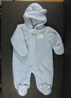 3 Months Blue Baby Bunting SNOWSUIT Furry Fleece CARTERS B416