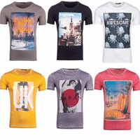 Glo-Story T-Shirt Herren Kurzarm Motiv Stadt Sommer versch. Modellen 3C3 Mix