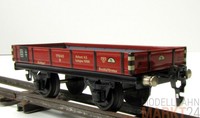 MÄRKLIN 1764 Niederbordwagen Güterwagen zweiachsig in rot braun für Spur 0 - OVP