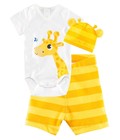 3pcs Boy Girl Baby Newborn Infant Unisex Cap Hat+Romper+Shorts Clothing Set 0-6M