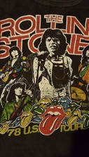 Vintage 70s 1978 Rolling Stones Concert World Tour T-Shirt Rock Jagger USA Band