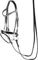Harrys Horse Schwedische Trense Classic Round Leder Lack Strass Lacktrense VB WB