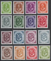 BRD Posthornsatz Michel 123-138   