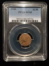 1908 Indian Head Gold Quarter Eagle $2.5 Pcgs Ag03 Lowball Registry Set Rare