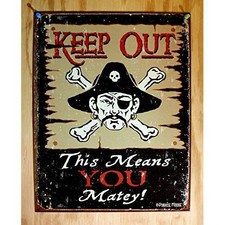 keep out matey pirate metal sign new