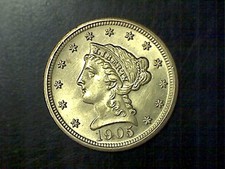 1905 Liberty Head Gold Quarter Eagle "Choice Bu" *.12094oz pure gold*