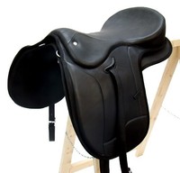 Baumloser Dressur Sattel Chelsea aus Rindsleder Schwarz Neu incl. Zubehör