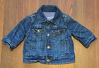 Unisex babyGap Denim Blue Jean Distressed Medium Wash Jacket, Size 0-6 Months
