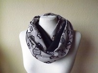 Toller Loop,Damen Schal,Wendeschal - JERSEY - Dawanda -neu - EULEN BRAUN SCHWARZ